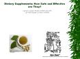 Dietary Supplements: How Safe and Effective are They? PowerPoint PPT Presentation