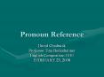 Pronoun Reference PowerPoint PPT Presentation