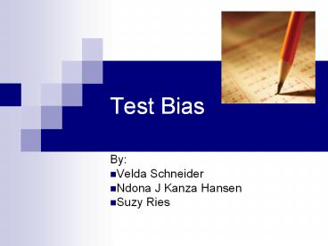 Test Bias