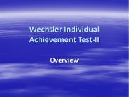 Wechsler Individual Achievement Test-II