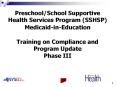 School/Preschool  Supportive Health Services PowerPoint PPT Presentation