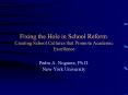 Fixing the Hole in School Reform: Creating School Cultures that Promote Academic Excellence PowerPoint PPT Presentation