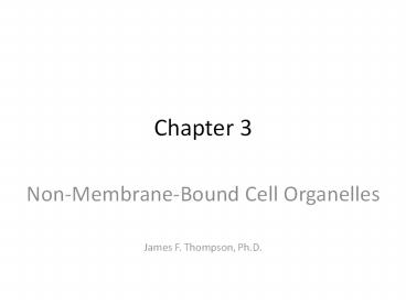 Non-Membrane-Bound Cell Organelles