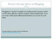 Earn passive income