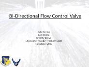 Bi-Directional Flow Control Valve