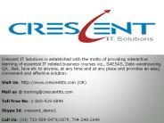 Crescent IT Solutions Received Valuable Testimonial on BO Course