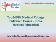 Top MBBS Medical College Entrance Exams - India Medical Education