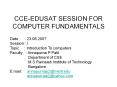 CCE-EDUSAT SESSION FOR COMPUTER FUNDAMENTALS PowerPoint PPT Presentation