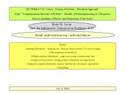 LECTURE 17-18. Course: Design of Systems: Structural Approach