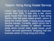 Yesinn- Hong Kong Hostel Service