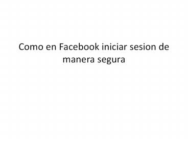 facebook en español iniciar sesion