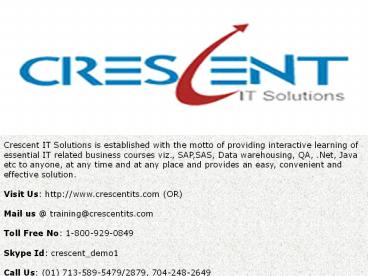 Crescent IT Solutions Received Valuable Feedback on Oracle HRMS Course