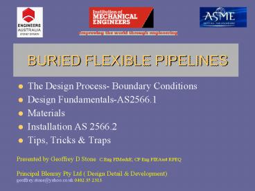 BURIED FLEXIBLE PIPELINES