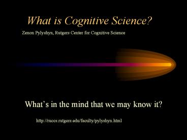 What is Cognitive Science?