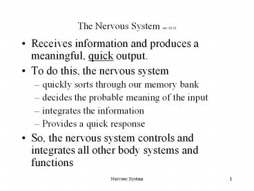 The Nervous System rev 10-11