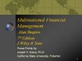Multinational Financial Management Alan Shapiro 7th Edition J.Wiley & Sons PowerPoint PPT Presentation