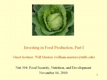 Nut 304: Food Security, Nutrition, and Development