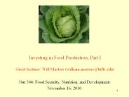 Nut 304: Food Security, Nutrition, and Development