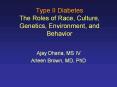 Type II Diabetes The Roles of Race, Culture, Genetics, Environment, and Behavior PowerPoint PPT Presentation