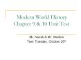 Modern World History Chapter 9 & 10 Unit Test PowerPoint PPT Presentation