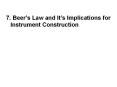 7. Beer’s Law and It’s Implications for PowerPoint PPT Presentation