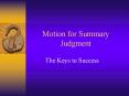 Motion for Summary Judgment PowerPoint PPT Presentation