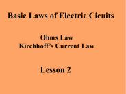 Basic Laws of Electric Cicuits