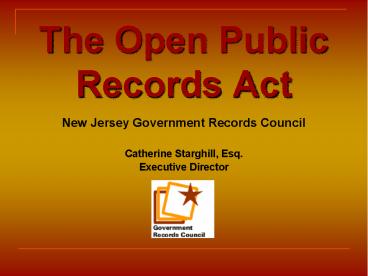 The Open Public Records Act