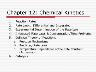 Chapter 12: Chemical Kinetics