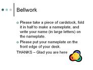 Bellwork