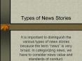 Types of News Stories PowerPoint PPT Presentation