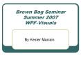 Brown Bag Seminar Summer 2007 WPF-Visuals PowerPoint PPT Presentation