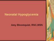 Neonatal Hypoglycemia