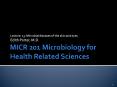 MICR 201 Microbiology for Health Related Sciences PowerPoint PPT Presentation