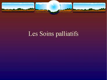 Les Soins palliatifs