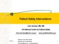 Patient Safety Interventions John Gosbee, MD, MS VA National PowerPoint PPT Presentation