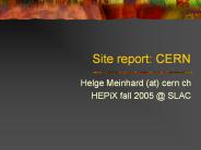 Site report: CERN