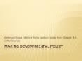 American Social Welfare Policy Lecture Notes from Chapter  PowerPoint PPT Presentation