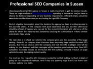 Professional SEO Companies in Sussex