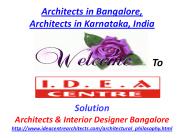 Architects in Bangalore, Architects in Karnataka, India