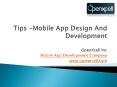 Tips about Mobile Application Design and Development PowerPoint PPT Presentation