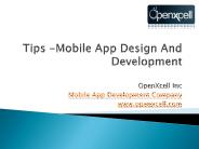 Tips about Mobile Application Design and Development