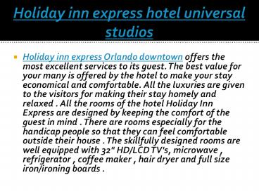 Holiday inn express hotel universal studios