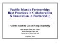 Pacific Islands Partnership: Best Practices in Collaboration PowerPoint PPT Presentation