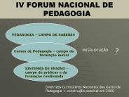 IV FORUM NACIONAL DE PEDAGOGIA