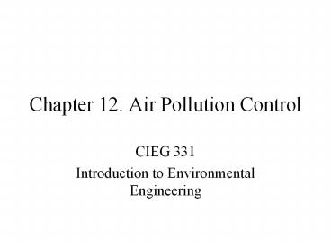 Chapter 12. Air Pollution Control