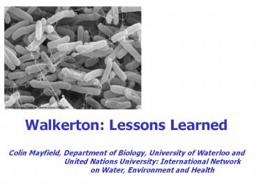 Walkerton: Lessons Learned