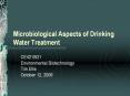 Microbiological Aspects of Drinking Water Treatment PowerPoint PPT Presentation