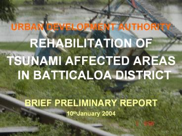 urban development authority rehabilitation of tsunami