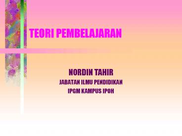 TEORI PEMBELAJARAN